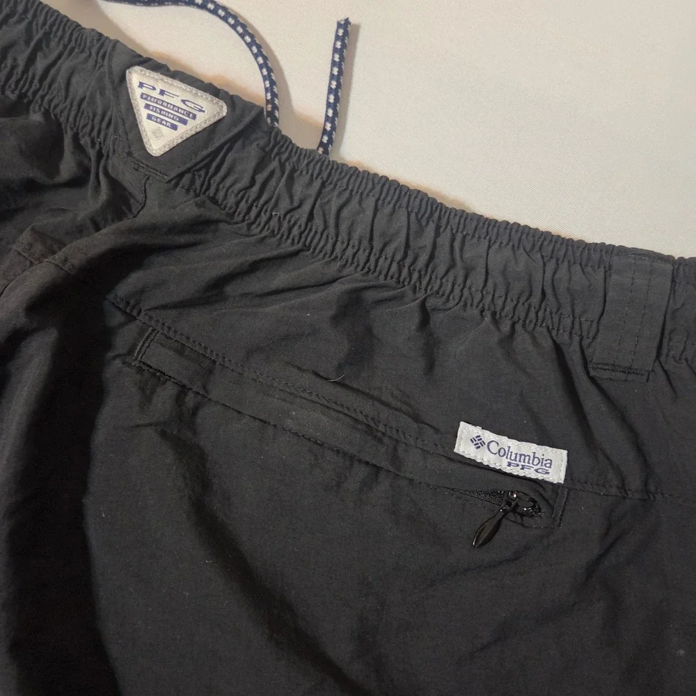 Columbia PFG Shorts Mens L Black Navy Blue LOT OF 2 Fishing Performance Gear